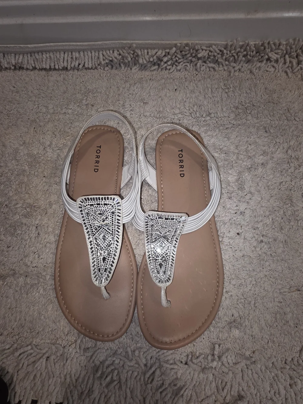 torrid Silver Beaded Thong Sandals